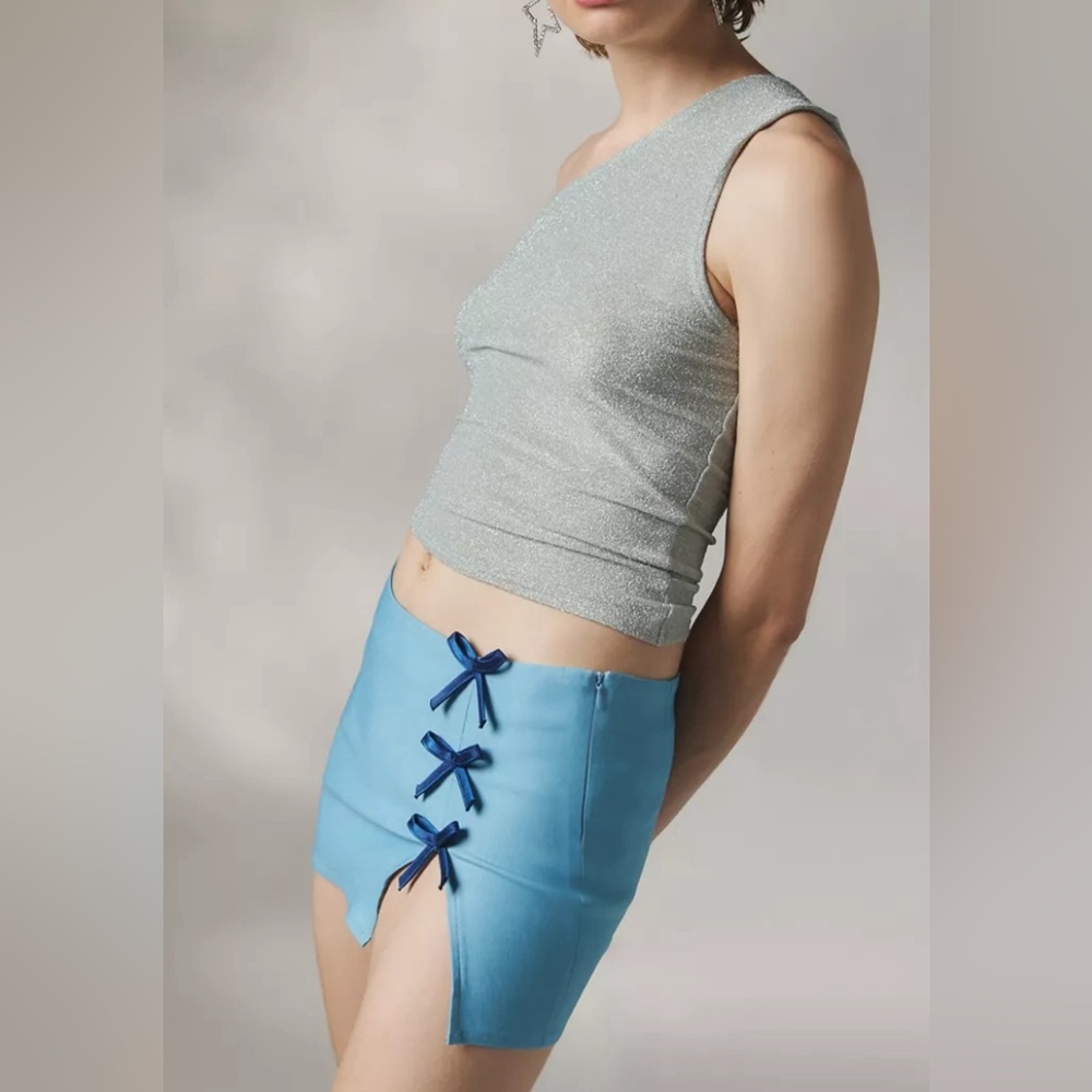 Motel Yitra Bow Micro Mini Skirt NEW size Medium